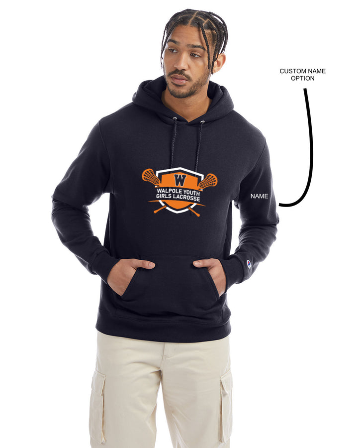 Sudadera con capucha Champion® Powerblend® para niñas de Walpole Youth Lacrosse (S700) 