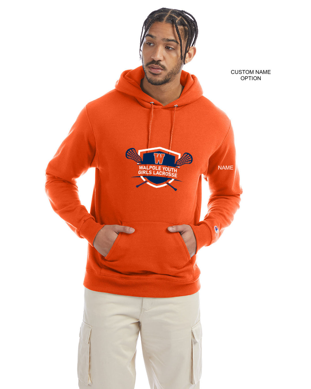 Sudadera con capucha Champion® Powerblend® para niñas de Walpole Youth Lacrosse (S700) 