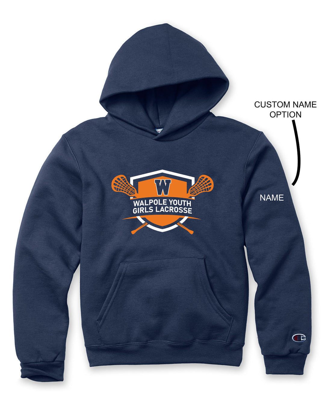 Walpole Youth Girls Lacrosse - Champion Youth Powerblend® Pullover Hooded Sweatshirt (S790)