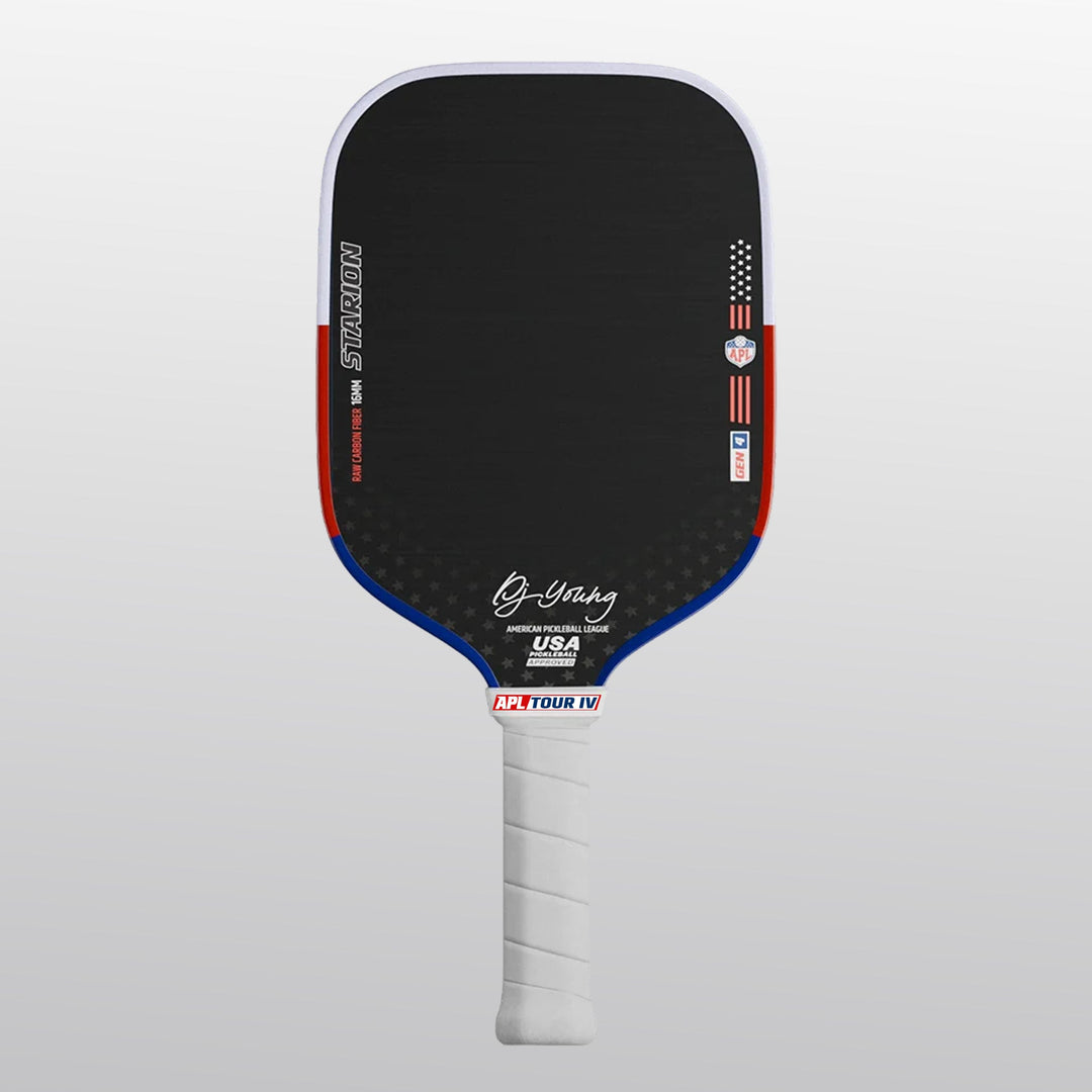 DJ Young Signature Starion TOUR IV 16mm Pickleball Paddle | T700 Carbon Fiber | Gen 4 Thermoformed