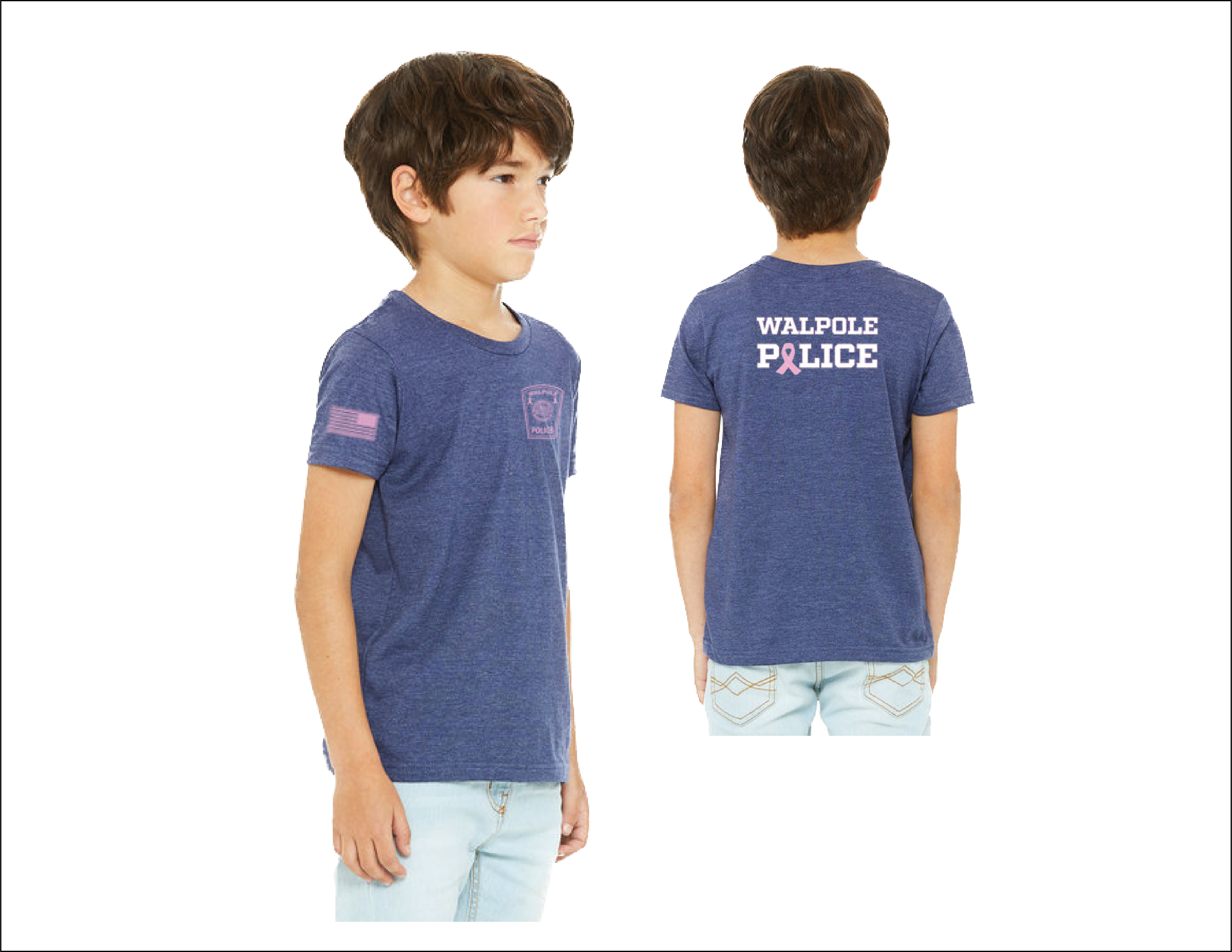 Walpole PD Breast Cancer Awareness Youth CVC Jersey T-Shirt (3001YCV)