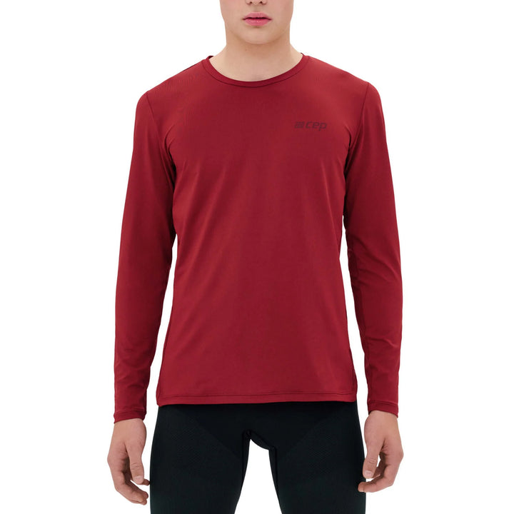 CEP Run Shirt Round Neck LS - Dark Red - MEN