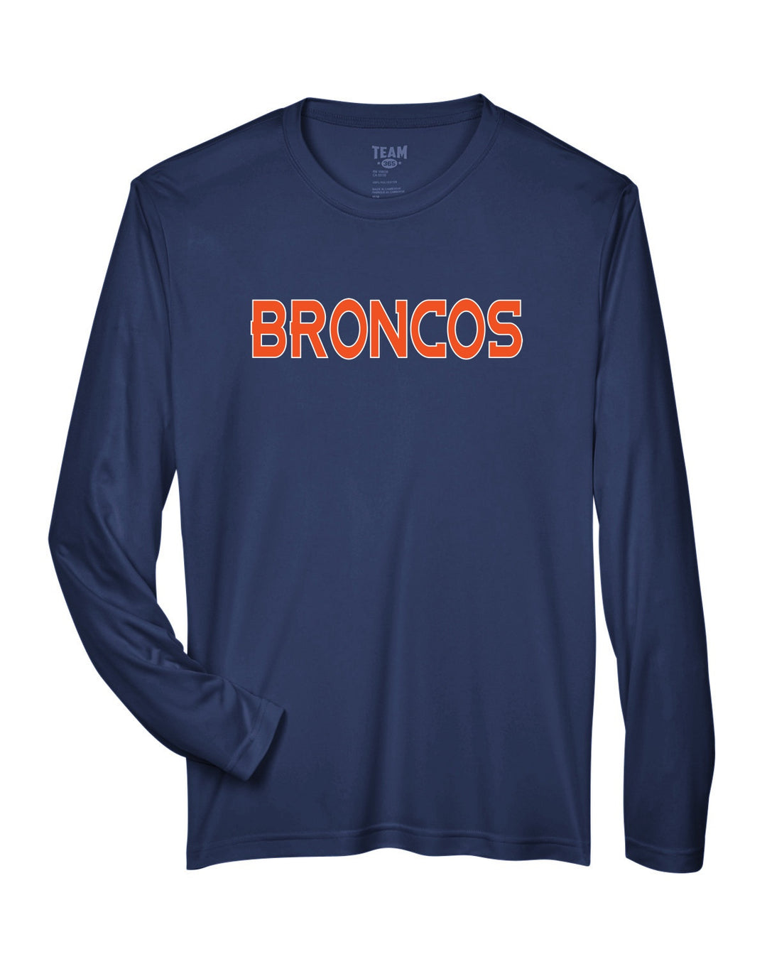 Flag Football Broncos Team 365 Men's Zone Performance Long-Sleeve T-Shirt (TT11L)