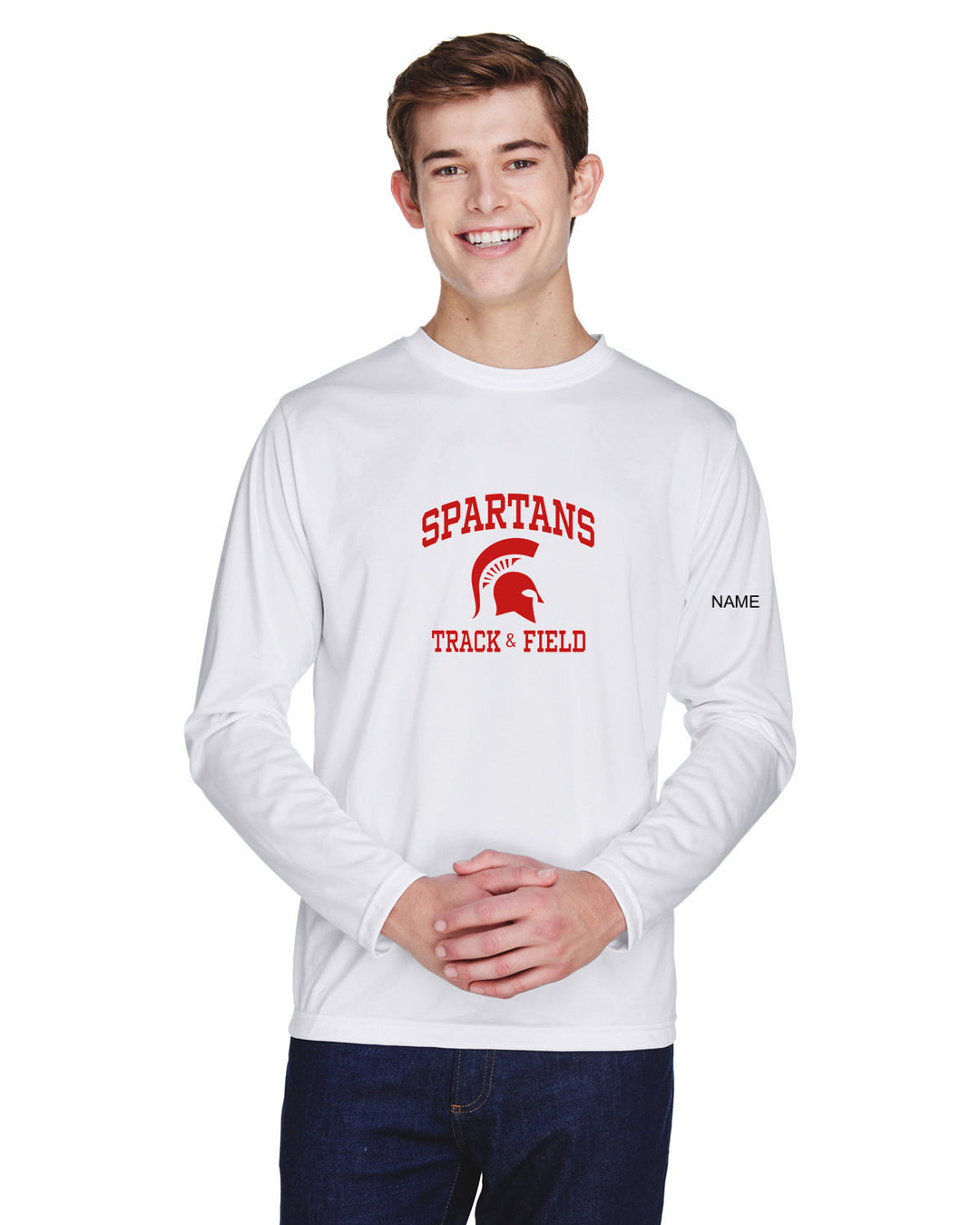 Camiseta de manga larga de rendimiento para hombre de Team 365 Zone Track &amp; Field de East Longmeadow Winter 2024 - TT11L