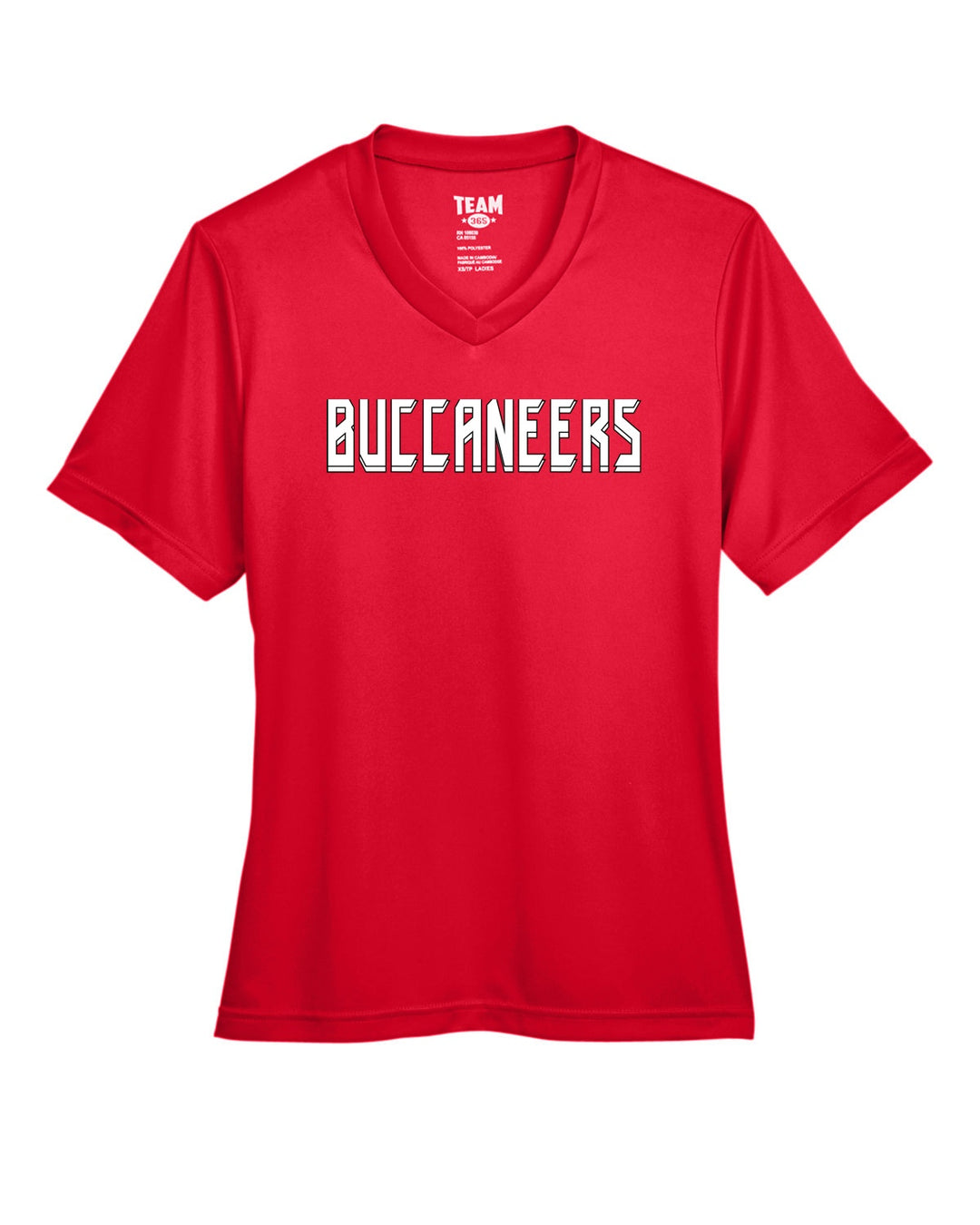 Camiseta de fútbol bandera de los Buccaneers Team 365 para mujer (TT11W)