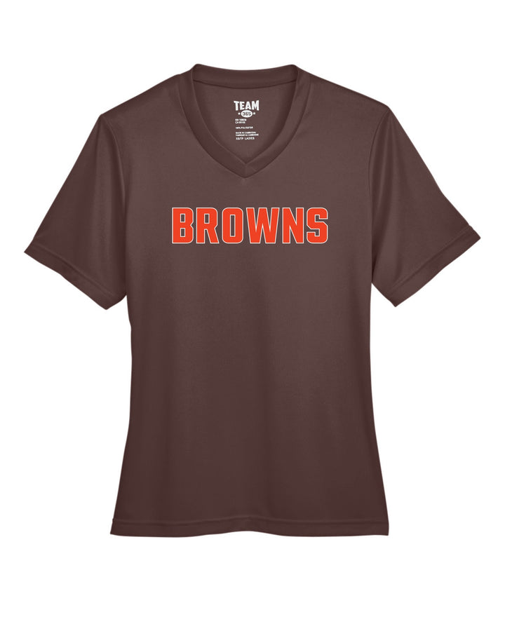 Flag Football Browns Team 365 Ladies' Zone Performance T-Shirt (TT11W)