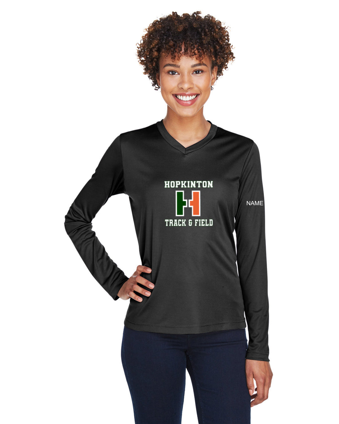 Camiseta de manga larga de alto rendimiento para mujer del equipo 365 de Hopkinton Track &amp; Field (TT11WL)