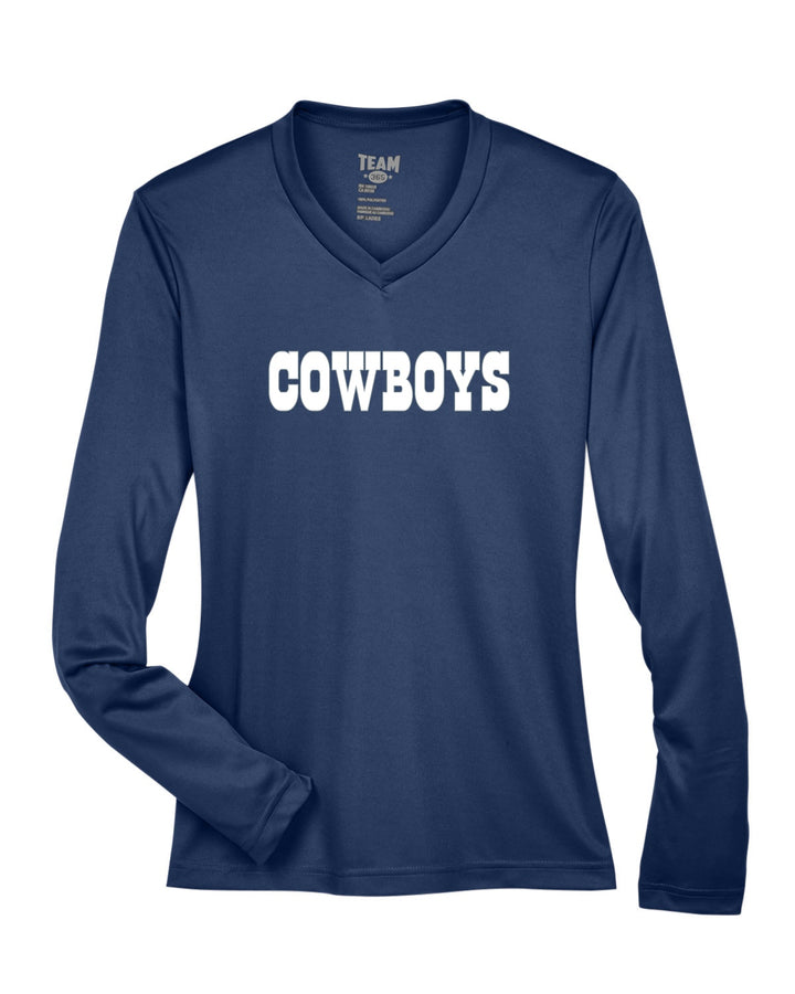 Flag Football Cowboys Team 365 Women's Zone Performance Long-Sleeve T-Shirt (TT11WL)