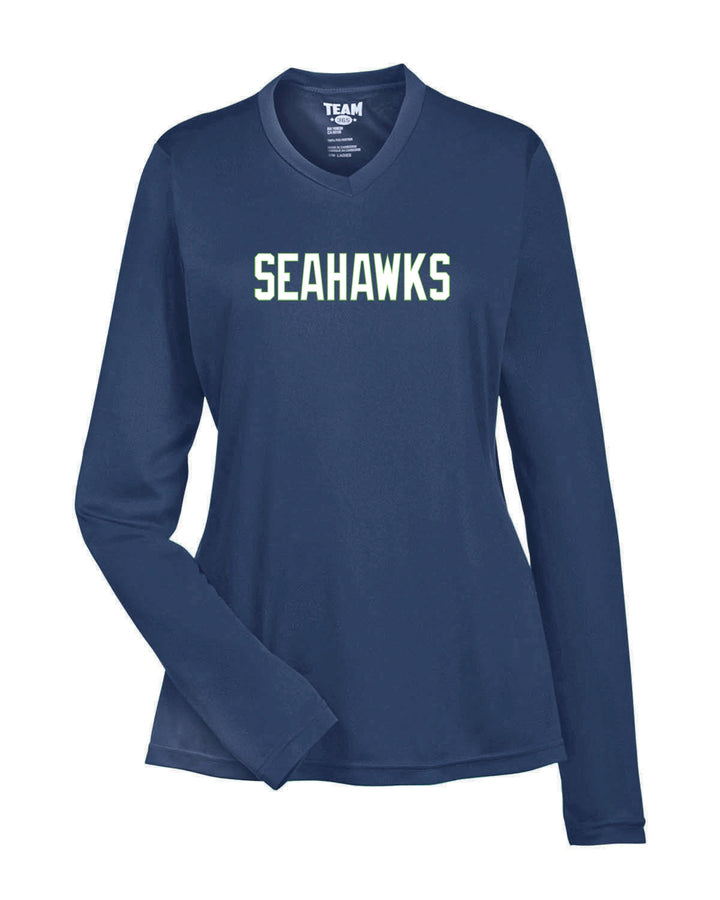 Flag Football Seahawks Team 365 Women's Zone Performance Long-Sleeve T-Shirt (TT11WL)