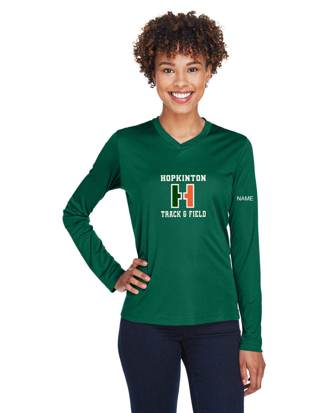 Camiseta de manga larga de alto rendimiento para mujer del equipo 365 de Hopkinton Track &amp; Field (TT11WL)