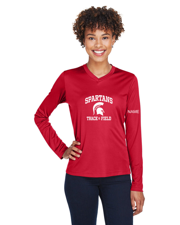 Camiseta de manga larga de rendimiento Zone Performance para mujer del equipo 365 de East Longmeadow Winter Track &amp; Field 2024 - TT11WL