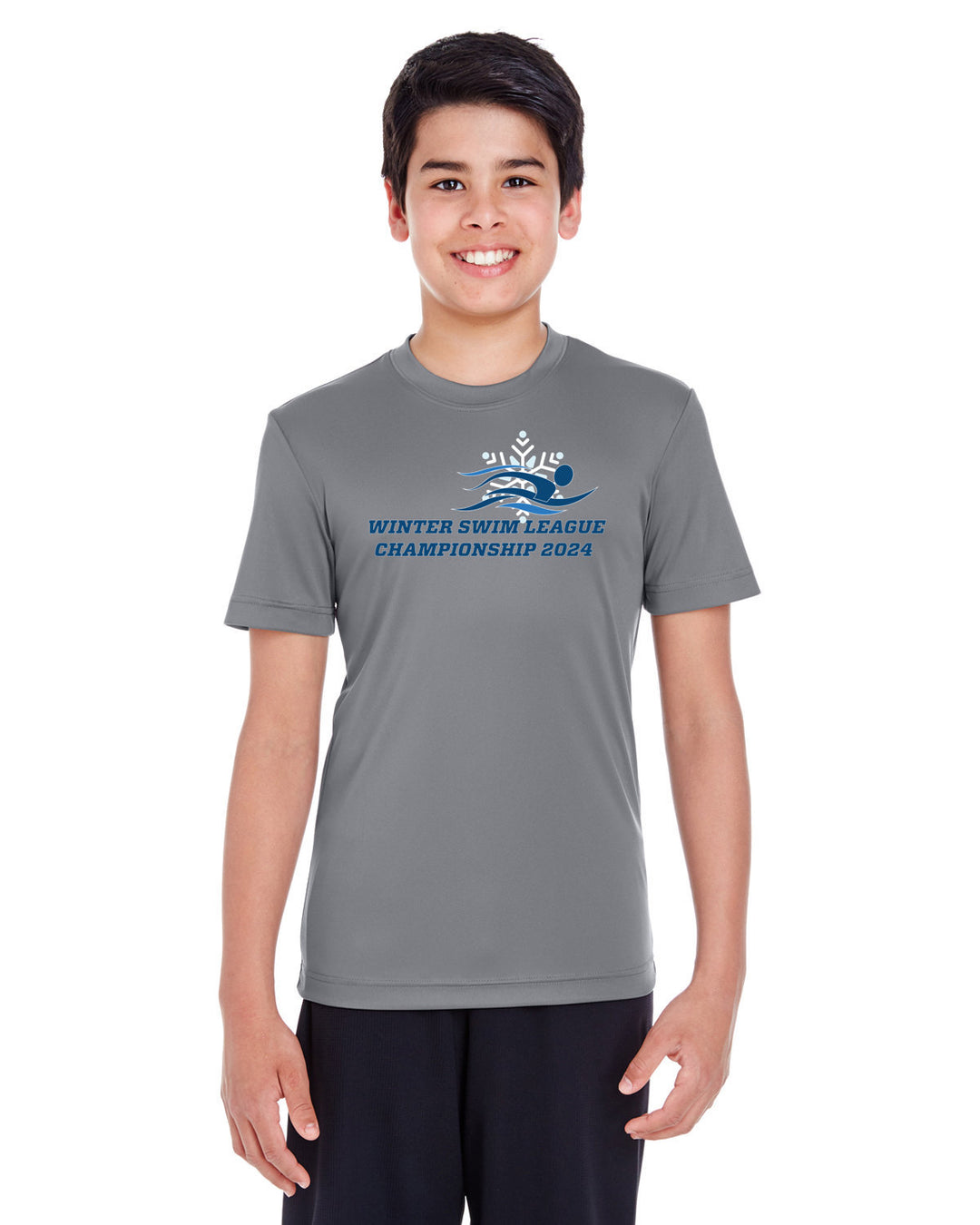 Camiseta de rendimiento para jóvenes del campeonato de la liga de natación de invierno (TT11Y)