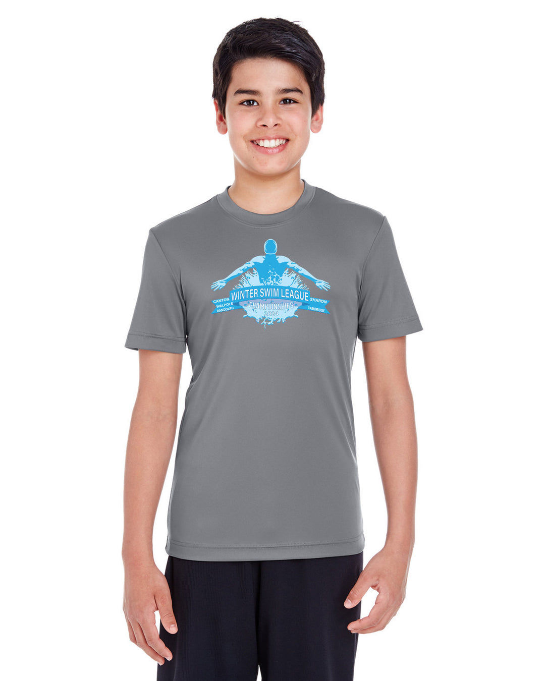 Camiseta de rendimiento para jóvenes del campeonato de la liga de natación de invierno (TT11Y)