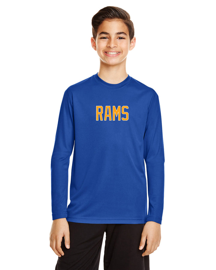 Camiseta de manga larga de rendimiento para jóvenes de Flag Football Rams - Team 365 Youth Zone (TT11YL)