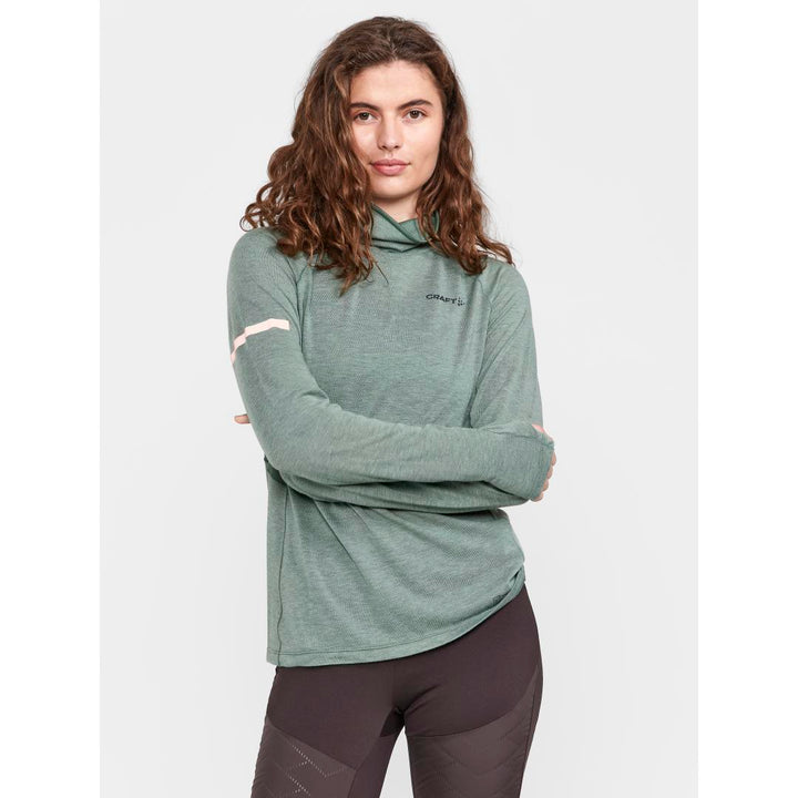 Craft Adv Subzero Wool LS Tee 2 - Thyme/Melange - WOMEN