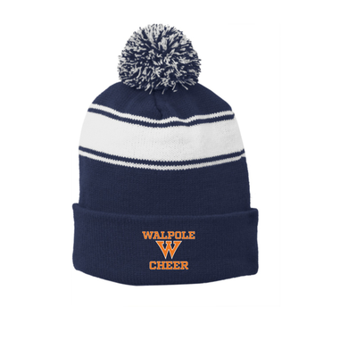 Walpole Youth Cheer -Stripe Pom Pom Beanie (STC28)