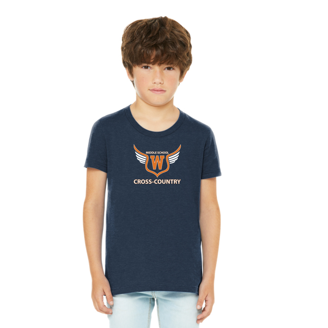 Walpole Middle School Cross Country - Youth Jersey T-Shirt (BC3001YCVC)