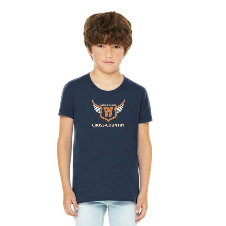 Walpole Middle School Cross Country - Youth Jersey T-Shirt (BC3001YCVC)