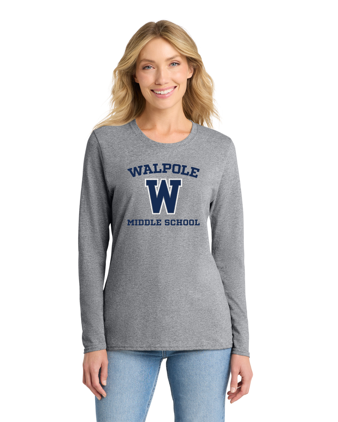Walpole Teachers- Women's Long Sleeve Core Cotton Tee (LPC54LS)