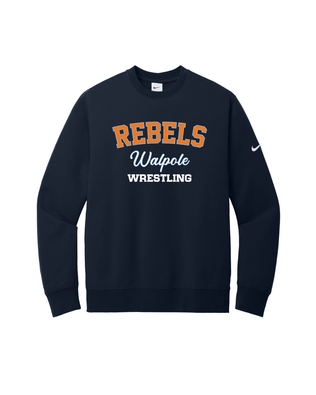 Sudadera unisex de cuello redondo Nike Club Fleece de lucha libre juvenil de Walpole (NKFD9863)