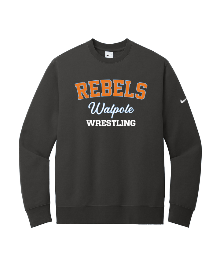 Sudadera unisex de cuello redondo Nike Club Fleece de lucha libre juvenil de Walpole (NKFD9863)
