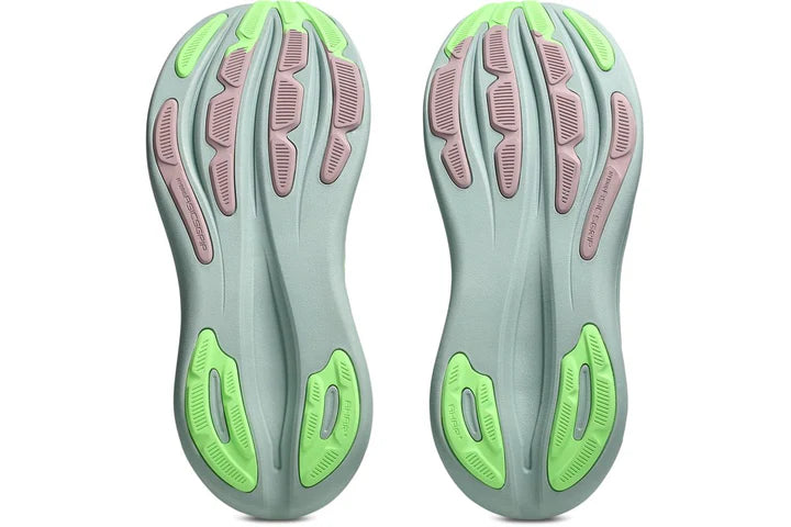 ASICS GEL-NIMBUS 28 para mujer - GRIS NUBE/VERDE ILUMINADO
