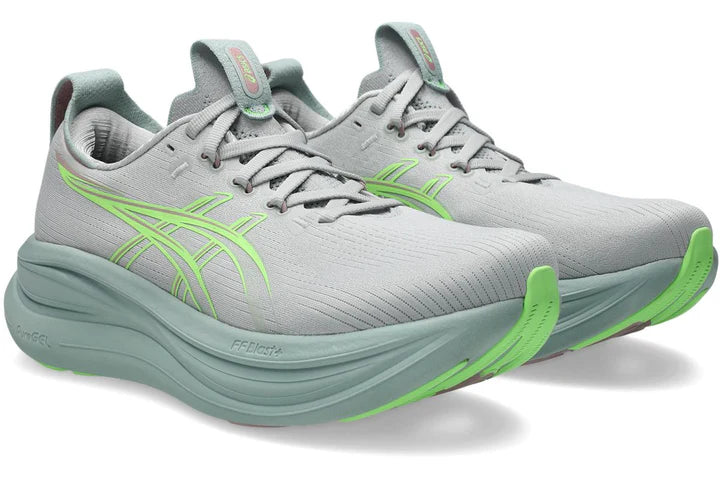 ASICS GEL-NIMBUS 28 para mujer - GRIS NUBE/VERDE ILUMINADO