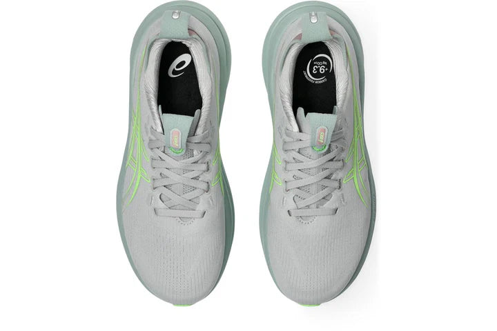 ASICS GEL-NIMBUS 28 para mujer - GRIS NUBE/VERDE ILUMINADO