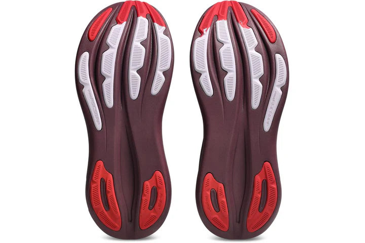ASICS GEL-NIMBUS 28 para mujer - BENIIMO PÚRPURA/ROJO VELOCIDAD