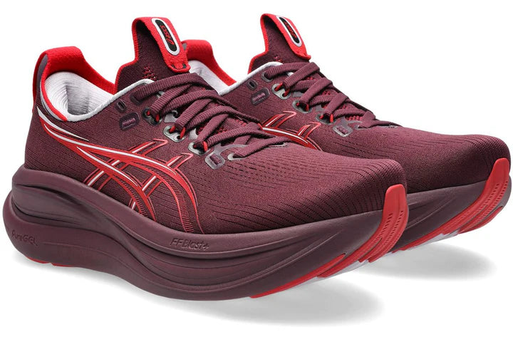 ASICS GEL-NIMBUS 28 para mujer - BENIIMO PÚRPURA/ROJO VELOCIDAD