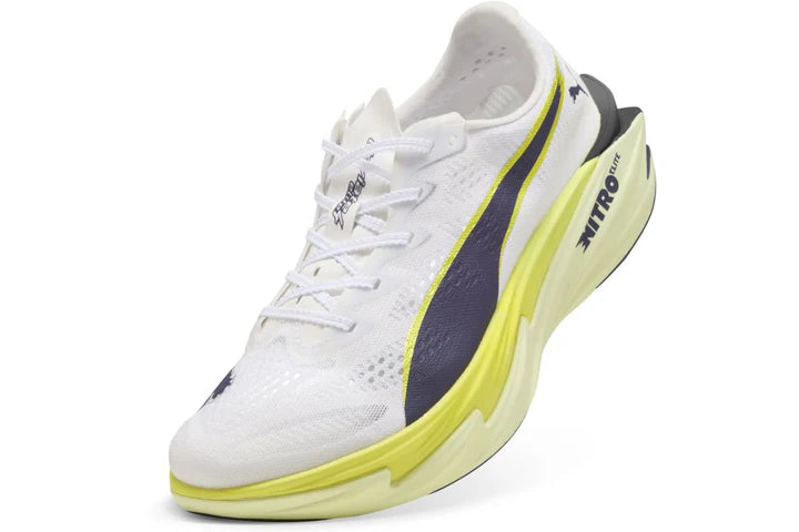 Women's Puma DEVIATE NITRO ELITE 4 - PUMA WHITE-APPLE SPRITZ-LUX LIME