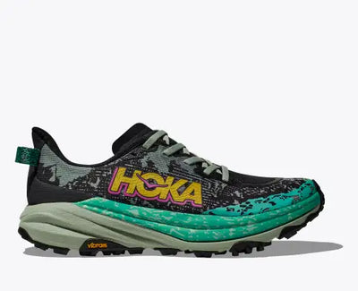 Hoka Speedgoat 6 para mujer - Negro/Aloe (1147811-BLVR)