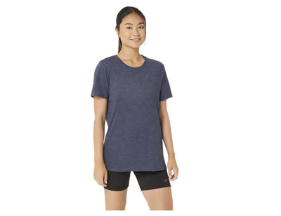 ASICS Women's Tri-Blend Short Sleeve Tee Peacoat Heather Navy (2012D012)