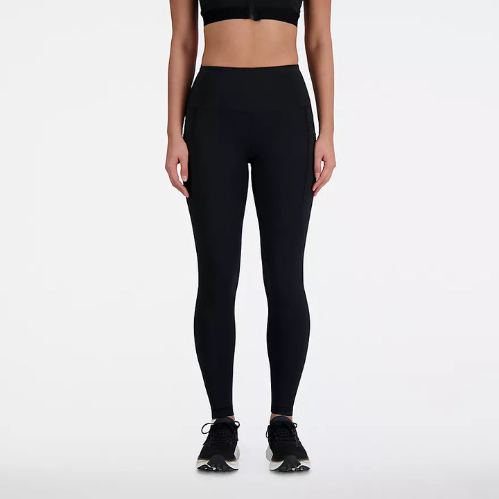 New Balance Sleek Pocket High Rise Legging 27" - Black - WOMEN (WP41275)