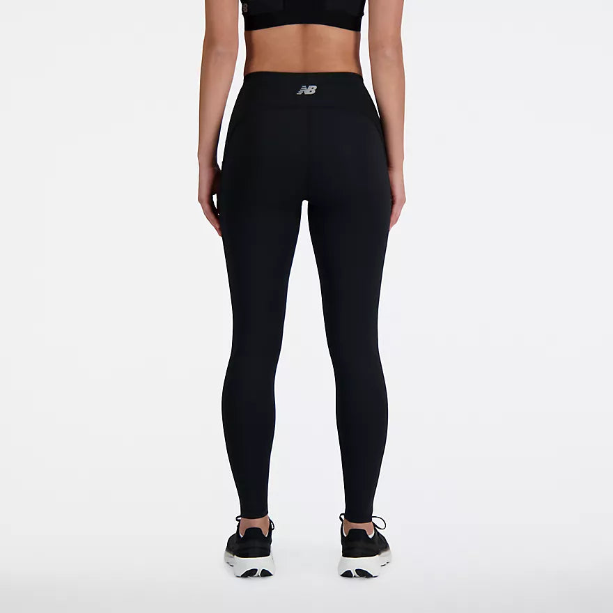 New Balance Sleek Pocket High Rise Legging 27" - Black - WOMEN (WP41275)