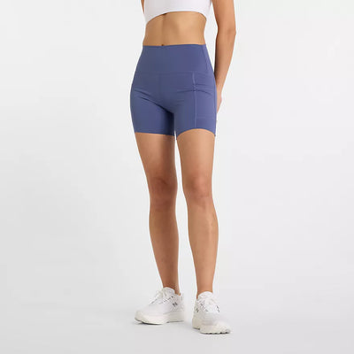 Pantalón corto New Balance Sleek Pocket de tiro alto de 15 cm - Dream State - MUJER (WS51271)