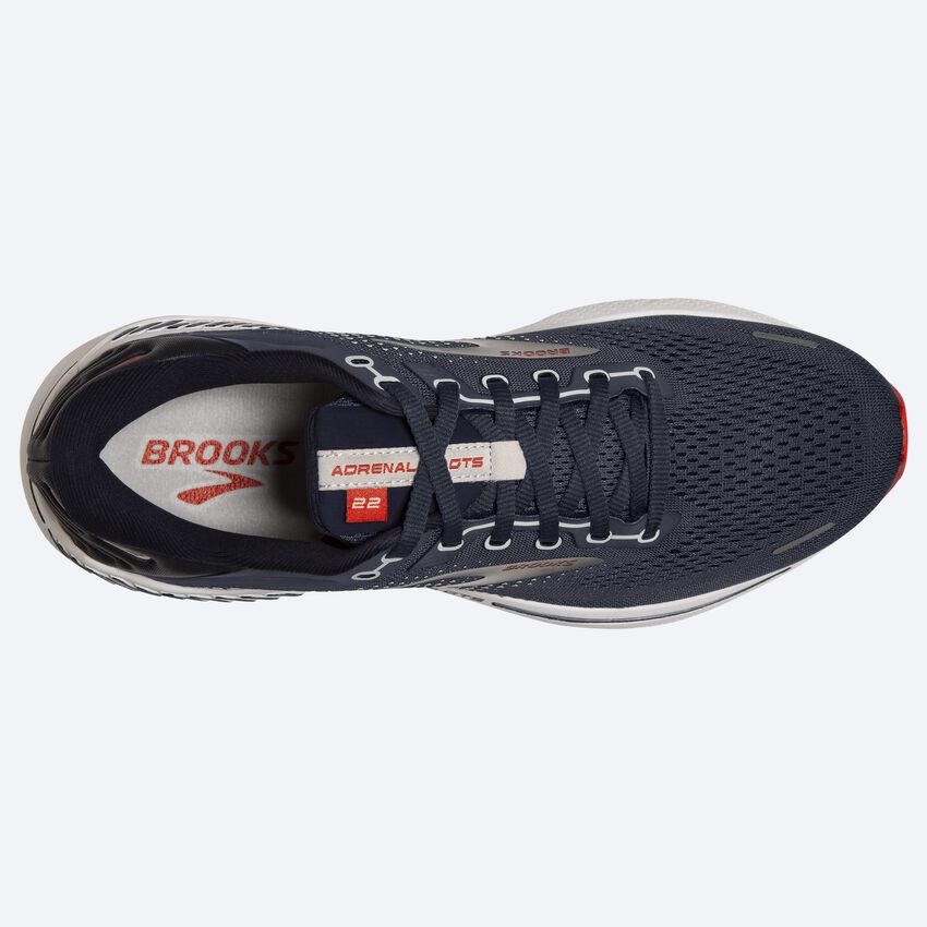Brooks Mens Adrenaline GTS 22 Wide- Peacoat/India Ink/Grenadine -1103662E435