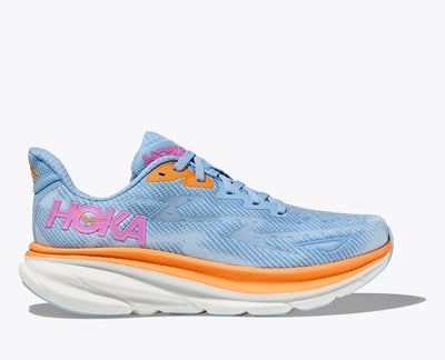 Zapatillas Hoka Clifton 9 para mujer, color azul aireado y agua helada (1127896-ABIW)