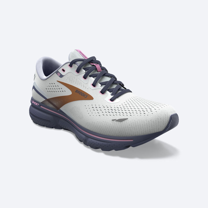 Brooks Womens Ghost 15 Wide - Spa Blue/Neo Pink/Copper (1203801D492)