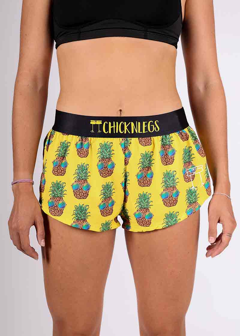 Chicknlegs Womens Pineapple Express 1.5" Split Shorts (3010-182)