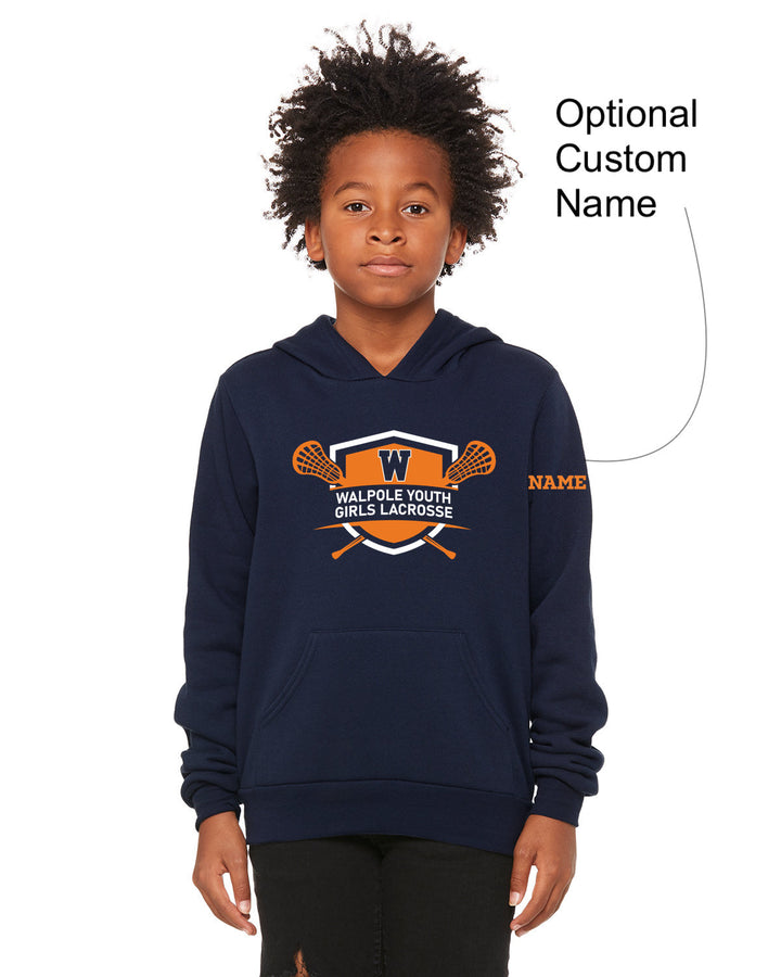 Walpole Girls Youth Lacrosse Essential Fleece Pullover Hooded Sweatshirt (Youth - 3719Y)