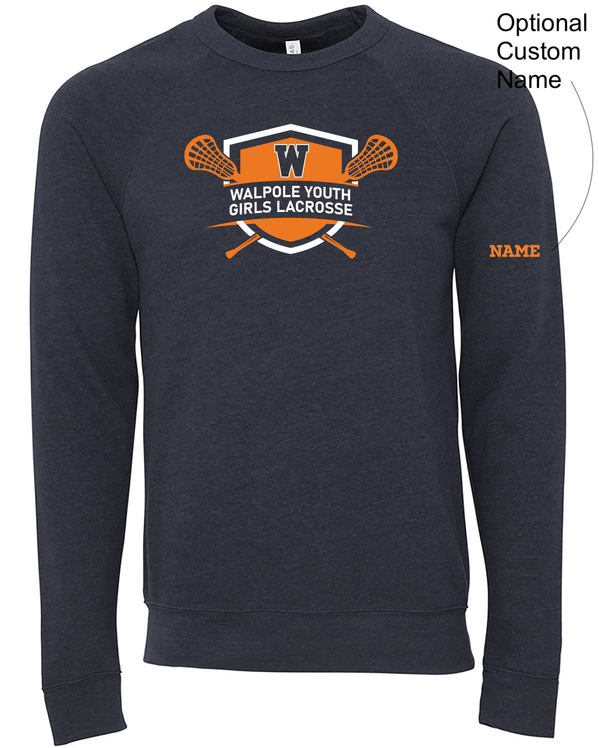 Walpole Lacrosse Adult (unisex) Sponge Fleece Crewneck Sweatshirt (3901)