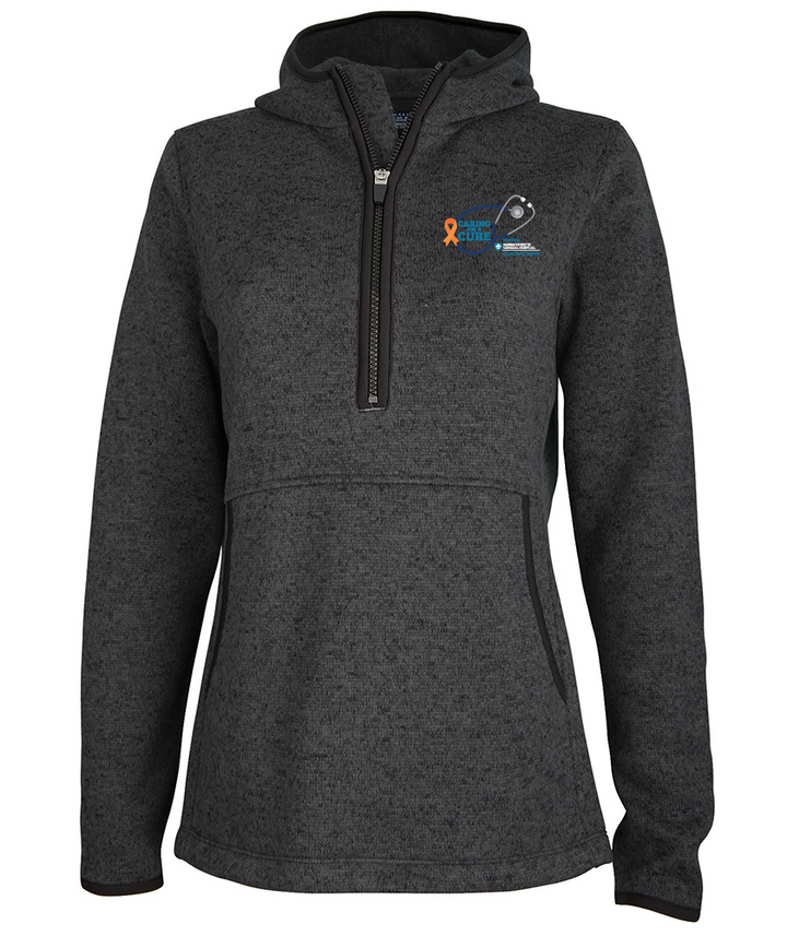 Caring for a Cure Womens Fleece Quarter Zip Hoodie (5188)