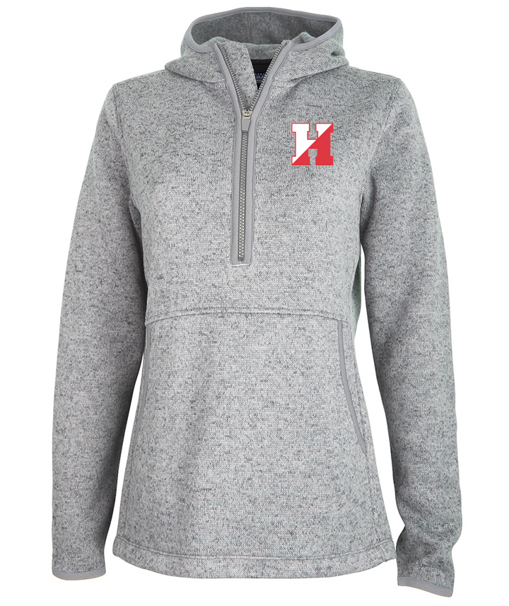 Hingham Track and Field Womens Fleece Quarter Zip Hoodie (5188)