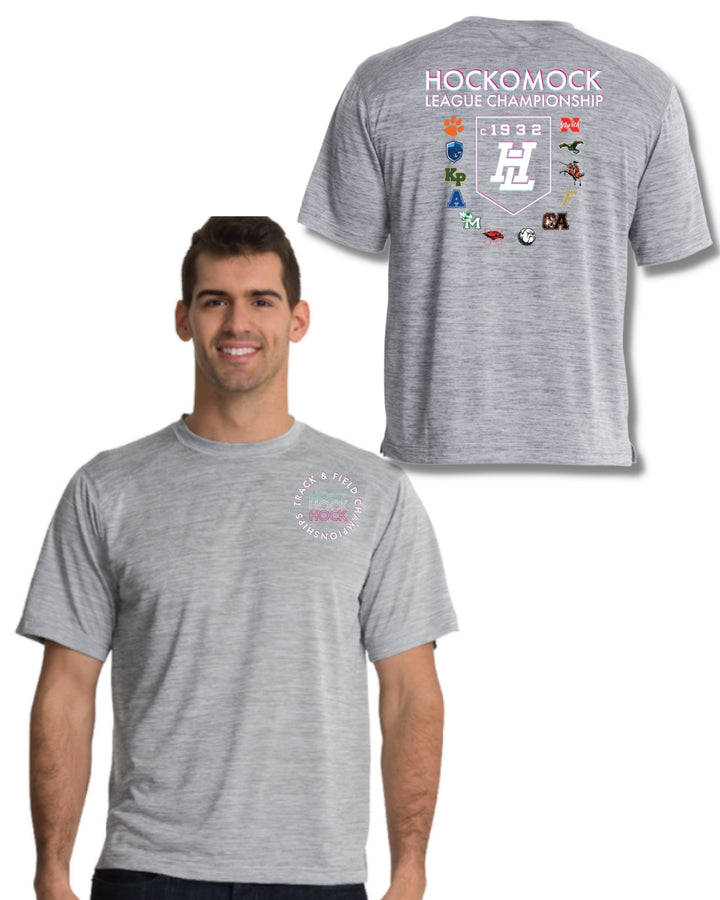 Camiseta de rendimiento con teñido espacial para hombre del campeonato de la liga Hockomock (3764) 