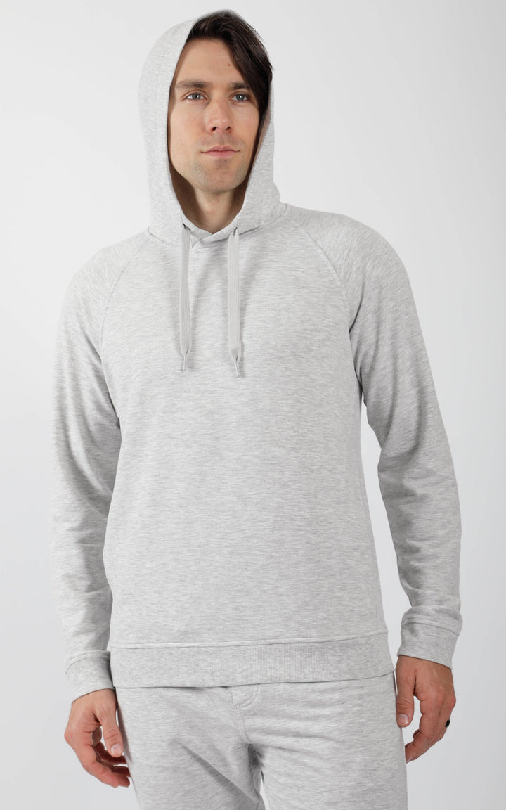 90 Degree by Reflex - Mens Hoodie with Side Pockets- HEATHER GREY