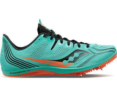 Saucony Endorphin 3 Spike para mujer, color menta fresca y negro (S19070-26) 