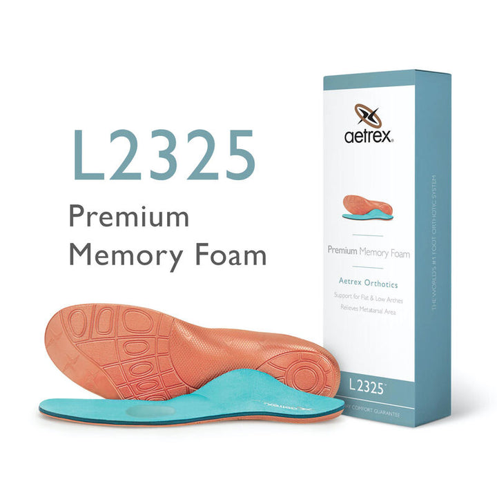 Aetrex Mens Premium Memory Foam Posted Orthotic- Metatarsal Support (L2325M)