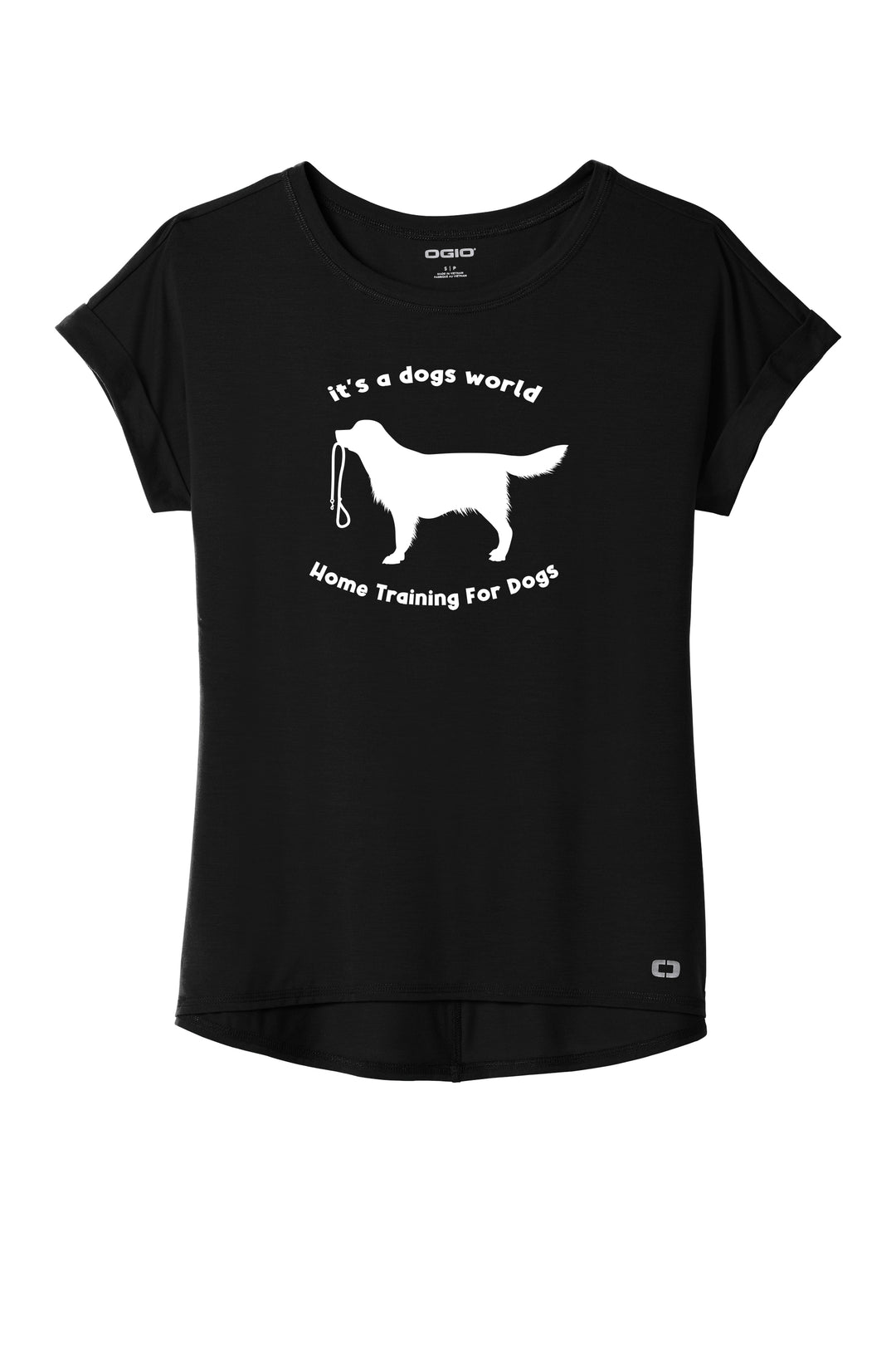 Entrenamiento en casa para perros Camiseta de manga corta con puños para mujer (LOG800)