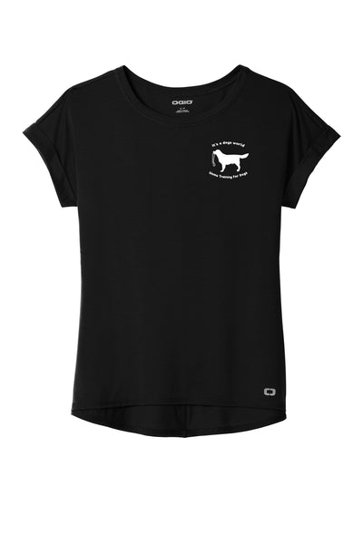 Entrenamiento en casa para perros Camiseta de manga corta con puños para mujer (LOG800)